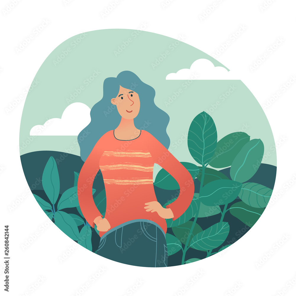 Young pretty woman in nature surrounding Young pretty woman in nature surrounding