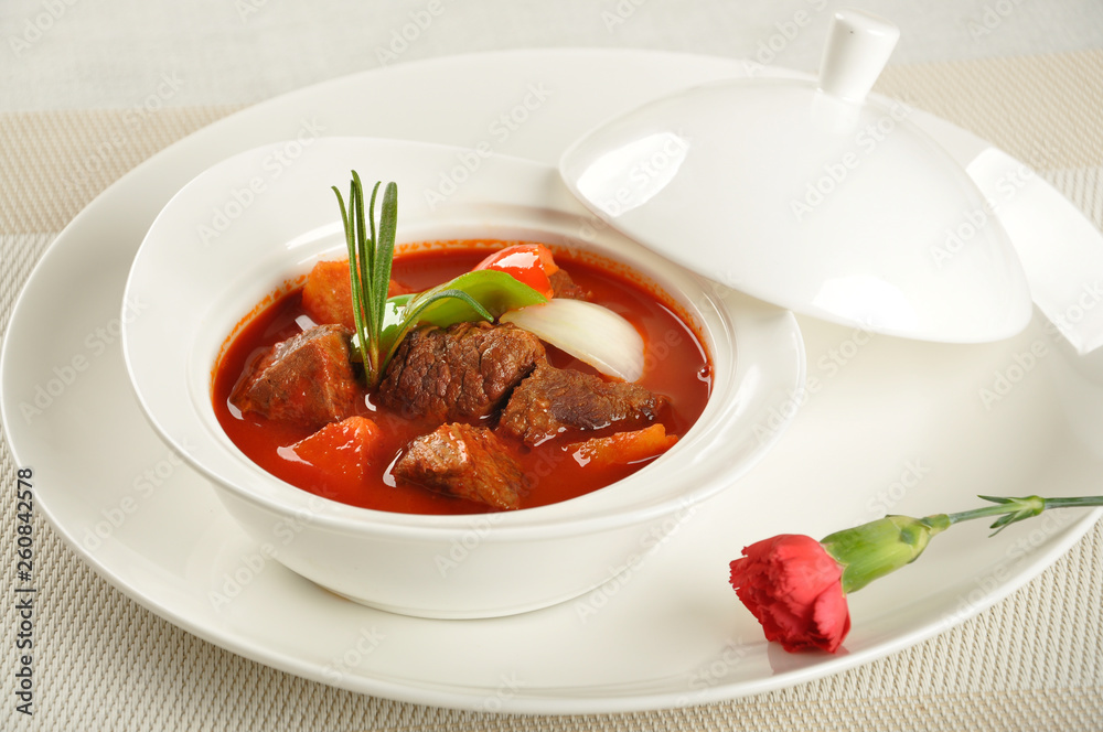 soup with meat and vegetables soup with meat and vegetables