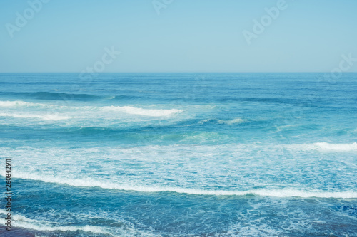 Blue ocean waves. Breaking waves at sunny day. Tropical resort © Nickolay Khoroshkov