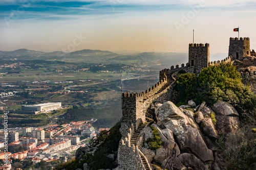 The Moorish castle in Sintra, Portugal. Castelo Dos Mouros, Sintra, Portugal photo