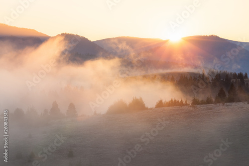 Sunrise at Smoky Mountains. Great Smoky Mountains National Park, USA