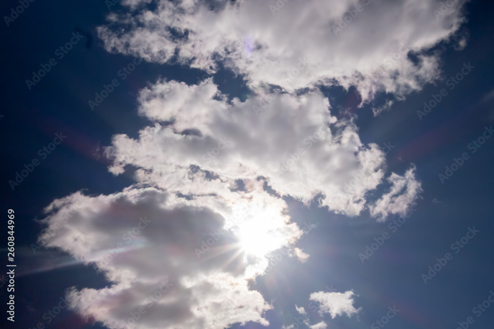 Fototapeta premium Clouds against the blue sky.