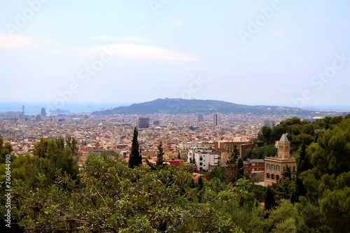 Aerial view of Barcelona from Park Güell.