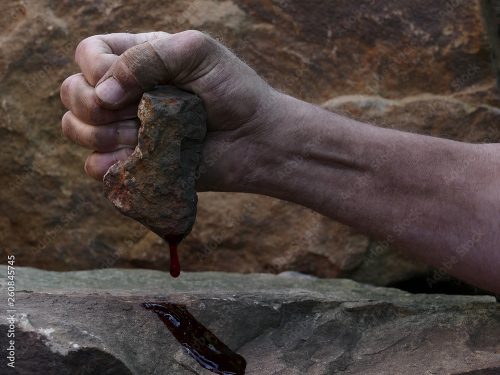 Quotation You Can't Squeeze Blood from a Stone", Showing a Depiction