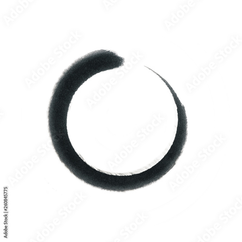 Circle brush stroke frame isolated on white background  for crea