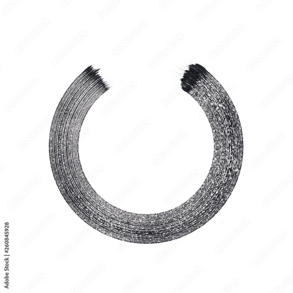 Circle brush stroke frame isolated on white background for creative wallpaper or design art work. Circle brush stroke frame isolated on white background for creative wallpaper or design art work.