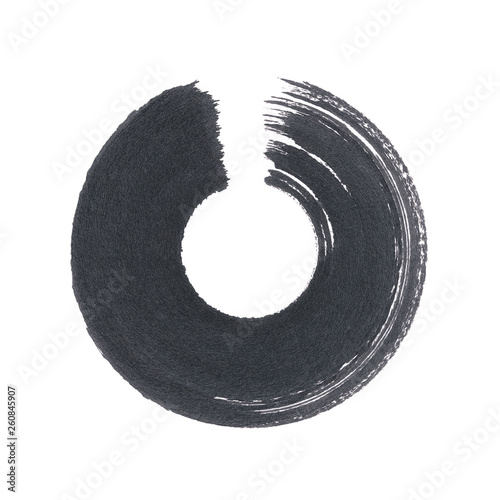 Circle brush stroke frame isolated on white background  for creative wallpaper or design art work.