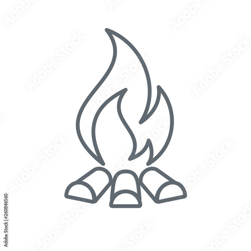 Campfire silhouette icon