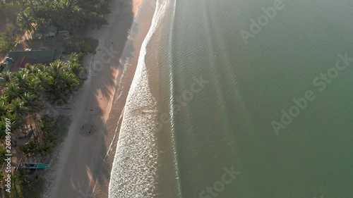 Kids playing in the water from topview