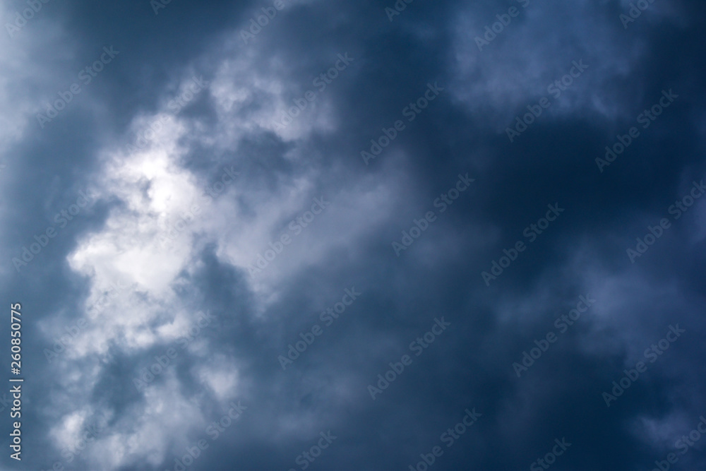 Dark storm clouds in the sky, before rain. Dramatic background.