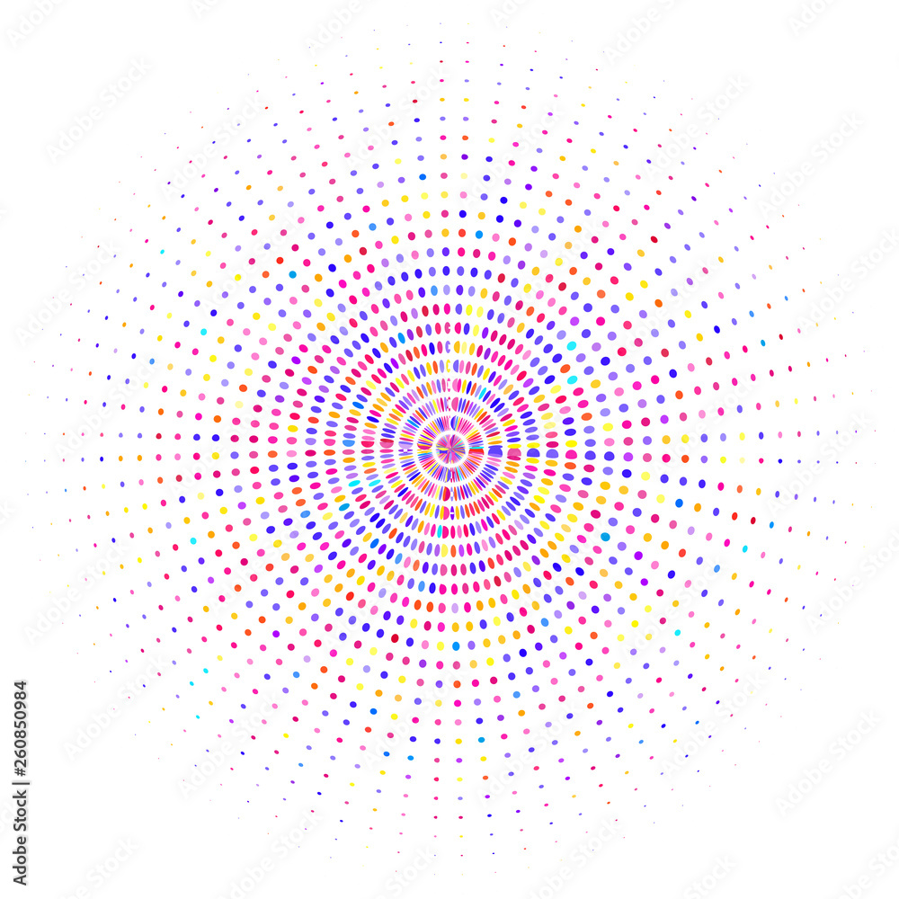 Circle with multicolored rays    