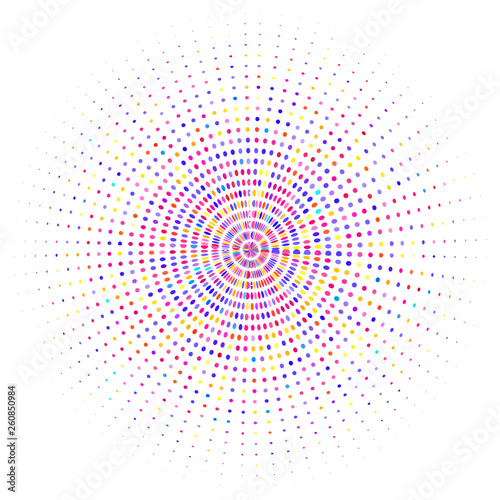 Circle with multicolored rays 