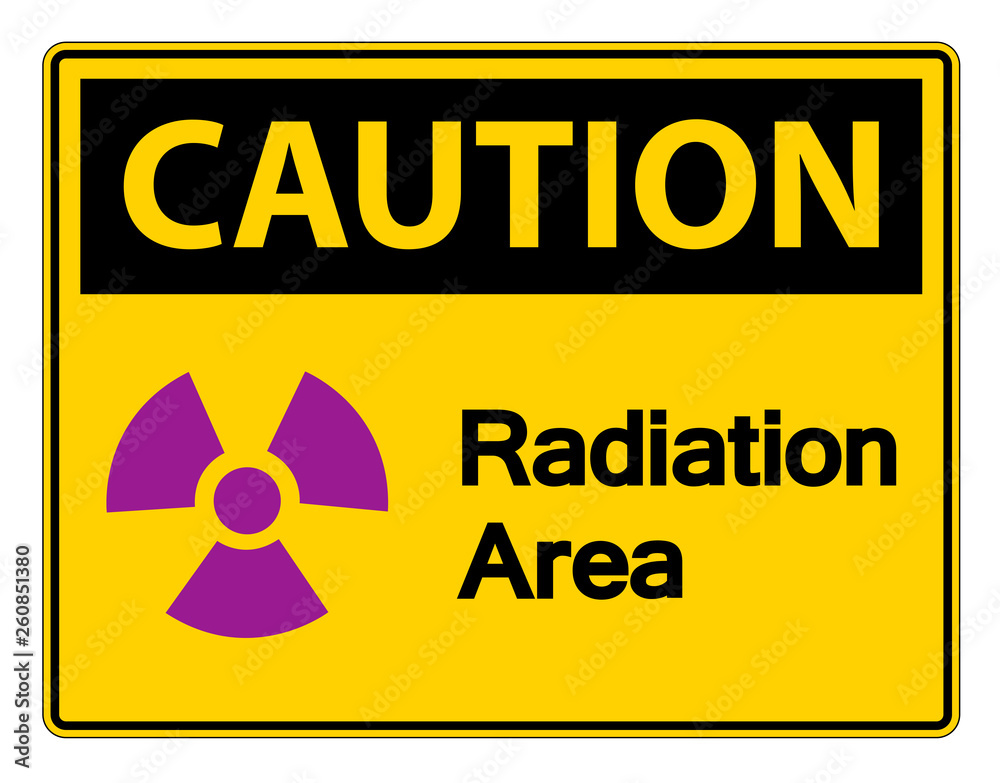 Caution Radiation Area Symbol Sign on white background,Vector illustration