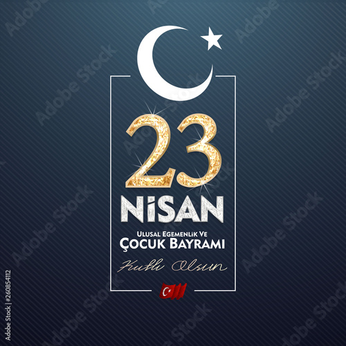 23 April, National Sovereignty and Children’s Day (23 nisan ulusal egemenlik ve cocuk bayrami) vector illustration to share on social media	