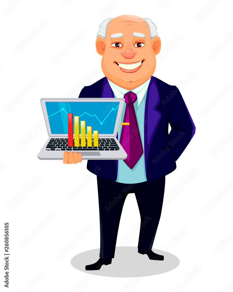 Cheerful fat business man cartoon character Cheerful fat business man cartoon character