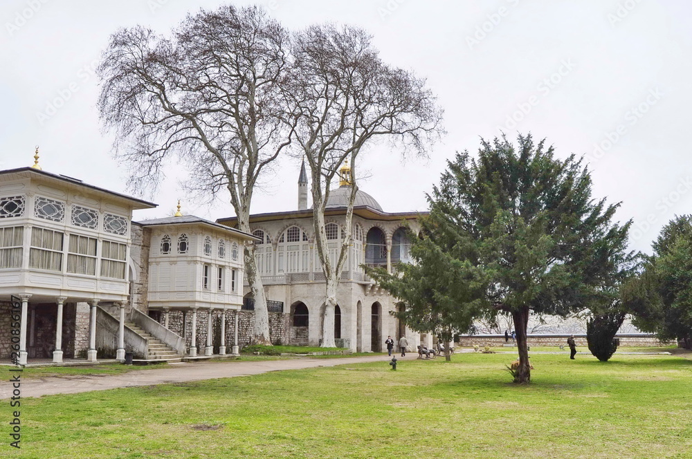 Garden of Topkapi palace in Istanbul, Turkey