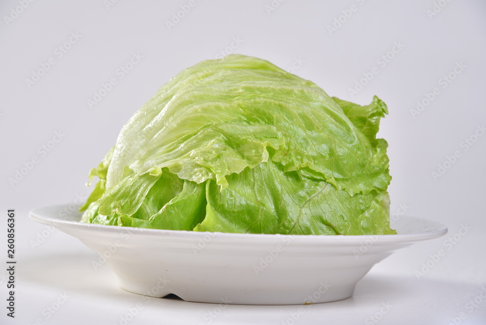 fresh green lettuce in a bowl isolated on white fresh green lettuce in a bowl isolated on white