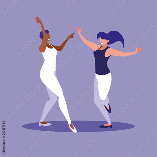 women dancing avatar character