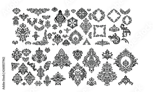 Oriental vector damask patterns for greeting cards and wedding invitations. photo