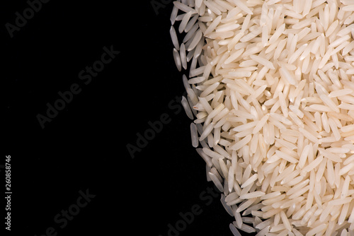 rice closeup. rice on a black background.