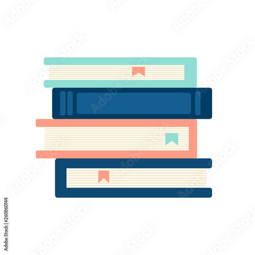 A pile of books vector illustration. Flat style