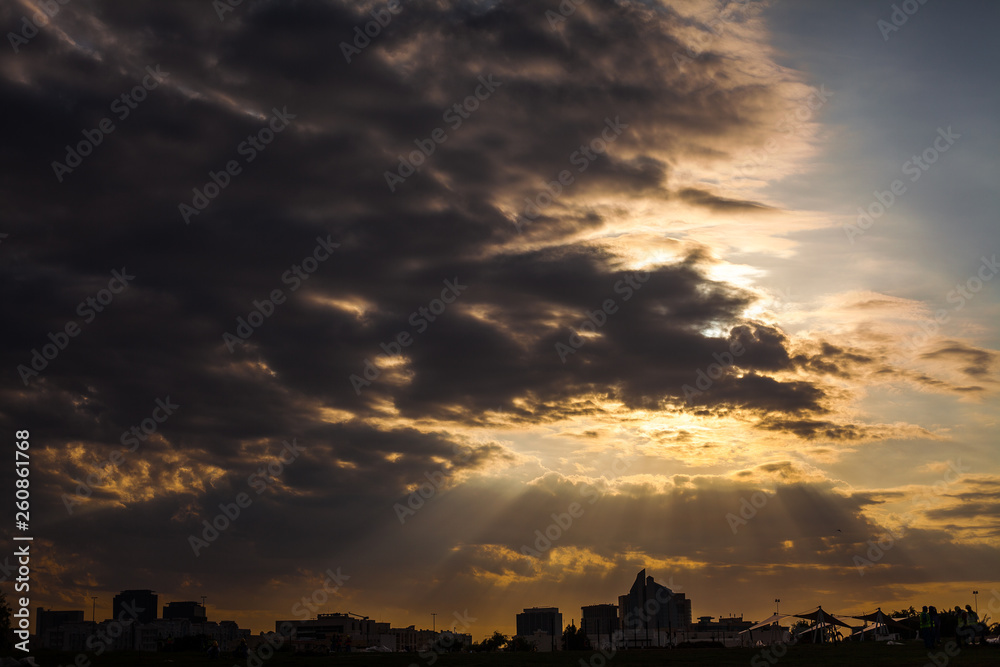 Fototapeta premium sunset in the city