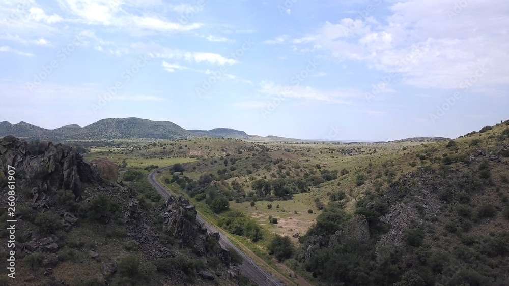 Naklejka premium Railroad mountain pass