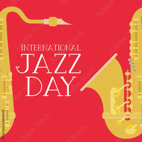 Canvas Print jazz day poster with saxophone