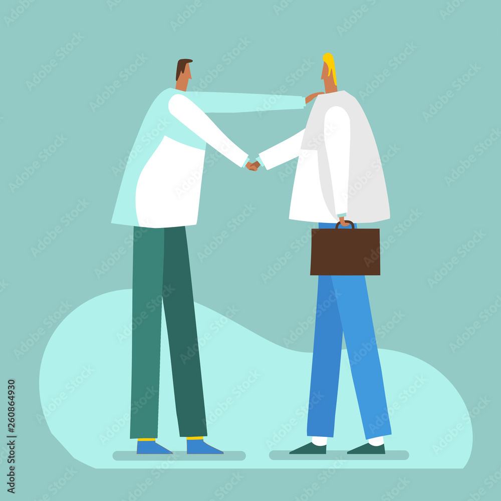 Businessman in high tech contract shaking hands Businessman in high tech contract shaking hands