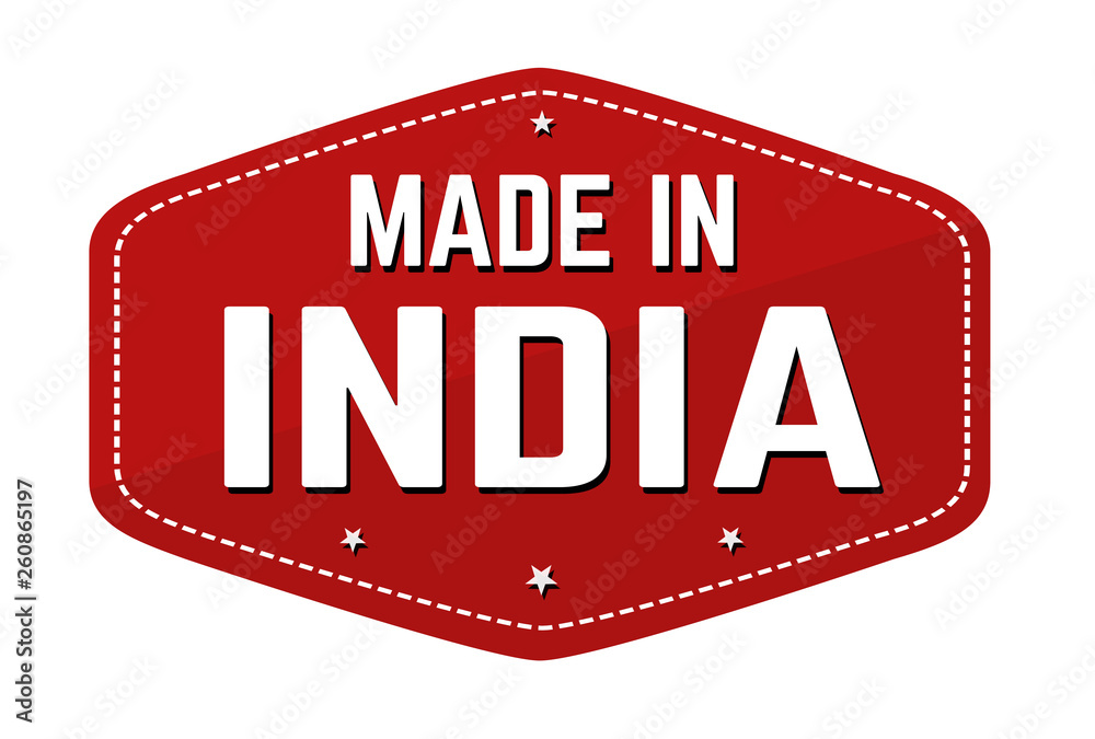 Made in India label or sticker Stock Vector | Adobe Stock