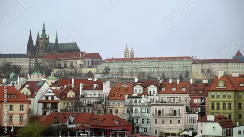 Wallpaper Mural View on Vltava river and historical center of Prague, buildings and landmarks of old town, Prague, Czech Republic. Torontodigital.ca