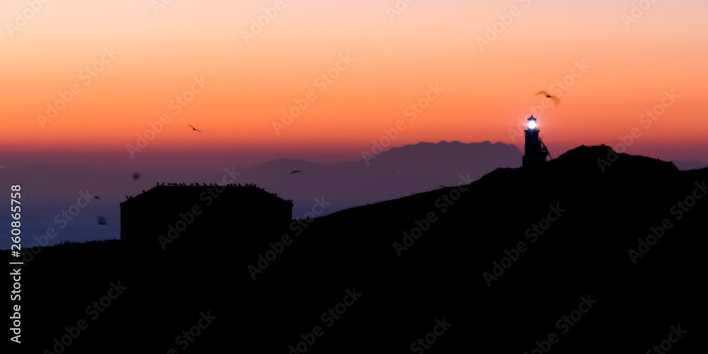 Pacific Morning - Sunrise glow lights up the eastern sky behind the Anacapa Island Lighthouse. Channel Islands National Park, California, USA