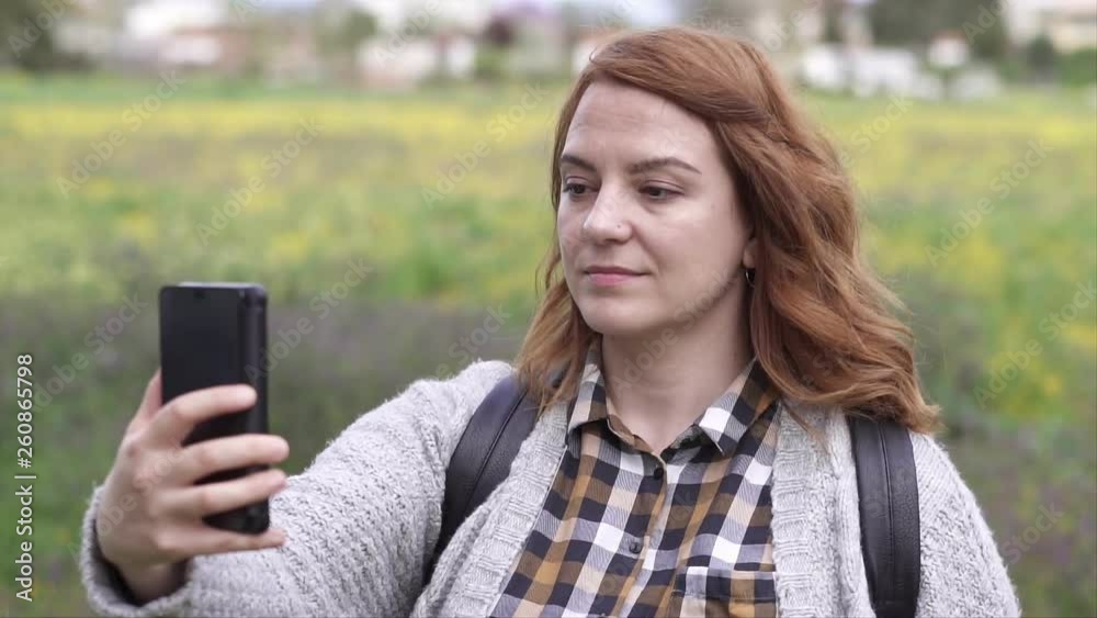 Woman Enjoying Spring in the fields Real People, slow motion video Woman Enjoying Spring in the fields Real People, slow motion video