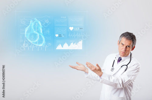 Experienced cardiologist presenting the test results 