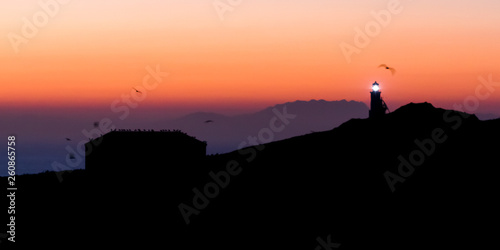 Pacific Morning - Sunrise glow lights up the eastern sky behind the Anacapa Island Lighthouse. Channel Islands National Park, California, USA