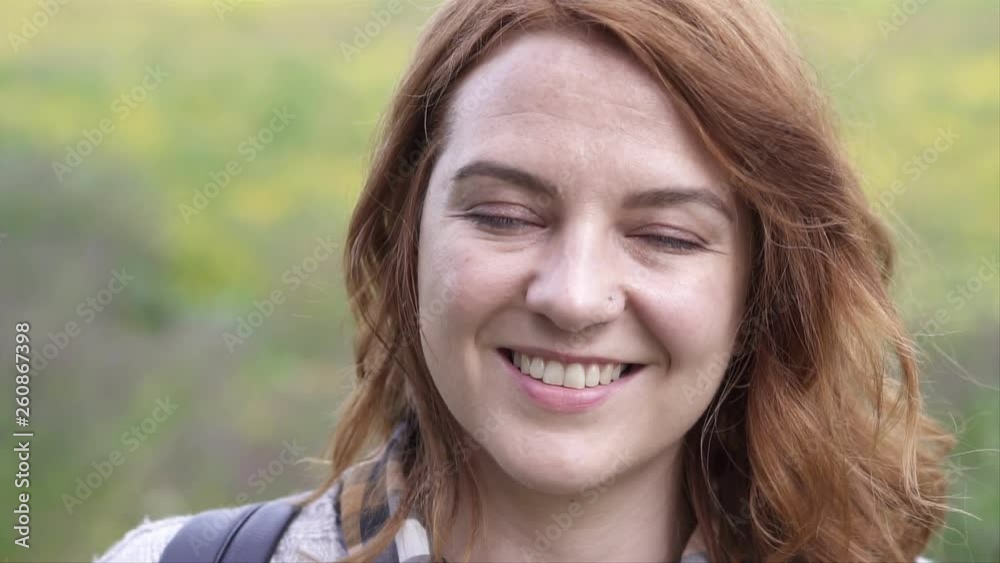Woman Enjoying Spring in the fields Real People, slow motion video Woman Enjoying Spring in the fields Real People, slow motion video