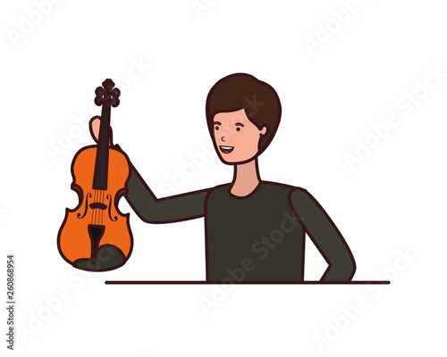 young man with violin character