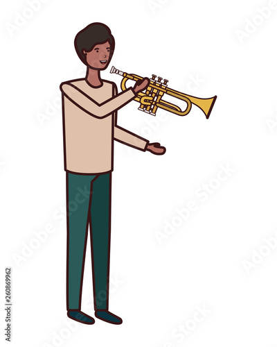 young man with trumpet character