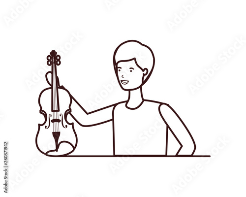 young man with violin character