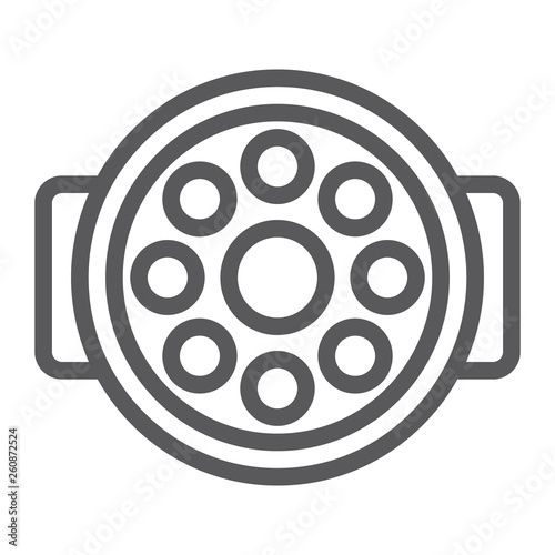 Surgical lamp line icon, medical and equipment, surgical light sign, vector graphics, a linear pattern on a white background.