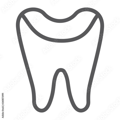 Tooth enamel line icon, dental and dentistry, tooth care sign, vector graphics, a linear pattern on a white background.