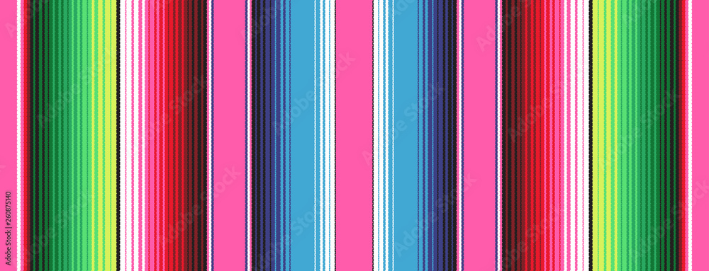 Pink Blue Green Mexican Blanket Serape Stripes Seamless Vector Pattern
