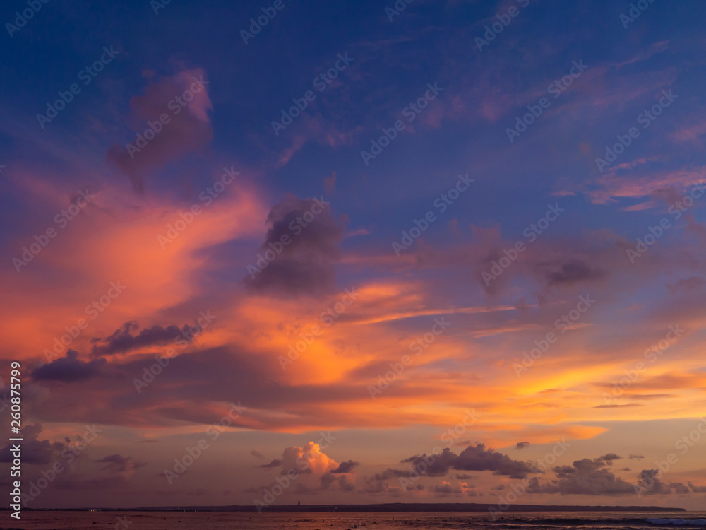 Beautiful, multi-colored clouds at sunset. Ko Phangan.Thailand.