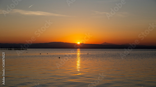 Sunset in Albufera of Valencia.