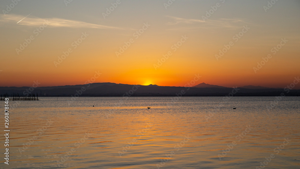 Sunset in Albufera of Valencia. Sunset in Albufera of Valencia.