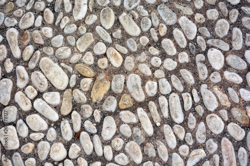 Textura de suelo empedrado con pequeñas piedras photo