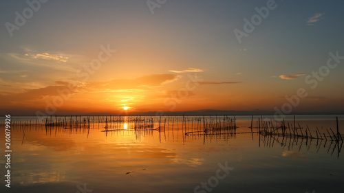 Sunset in Albufera of Valencia.