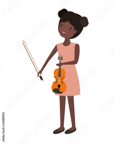 young woman with violin character