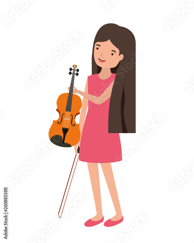 young woman with violin character