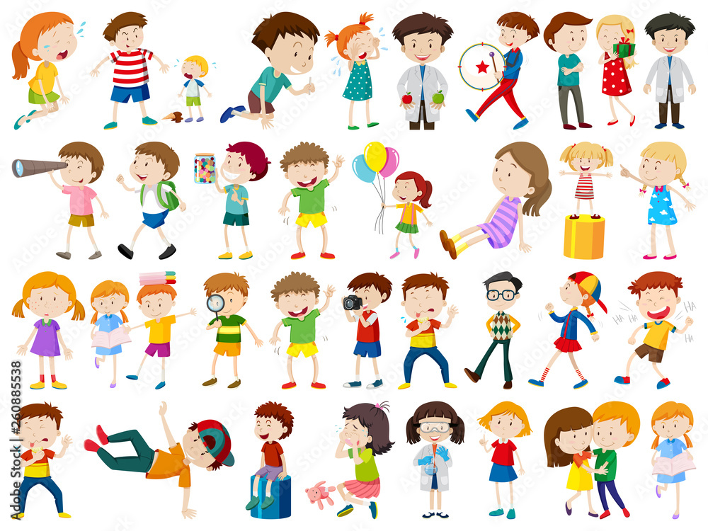 Set of children character